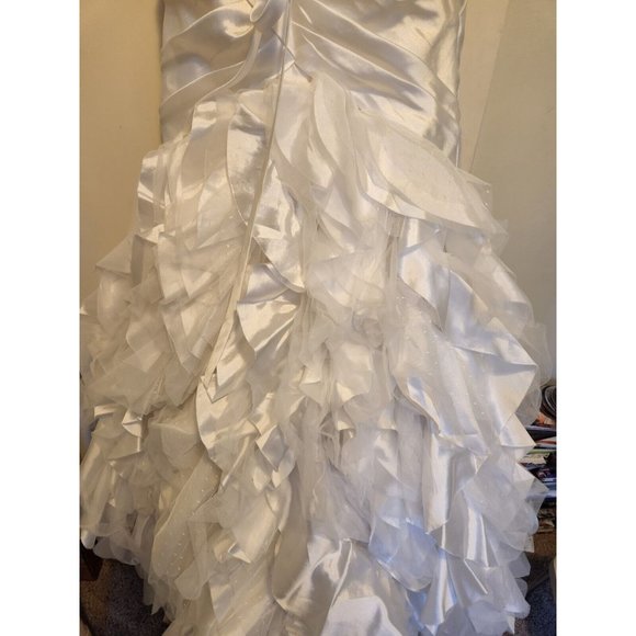 Sottero & Midgley strapless corset mermaid ruffles wedding dress sz 6 SMALL - Picture 6 of 11